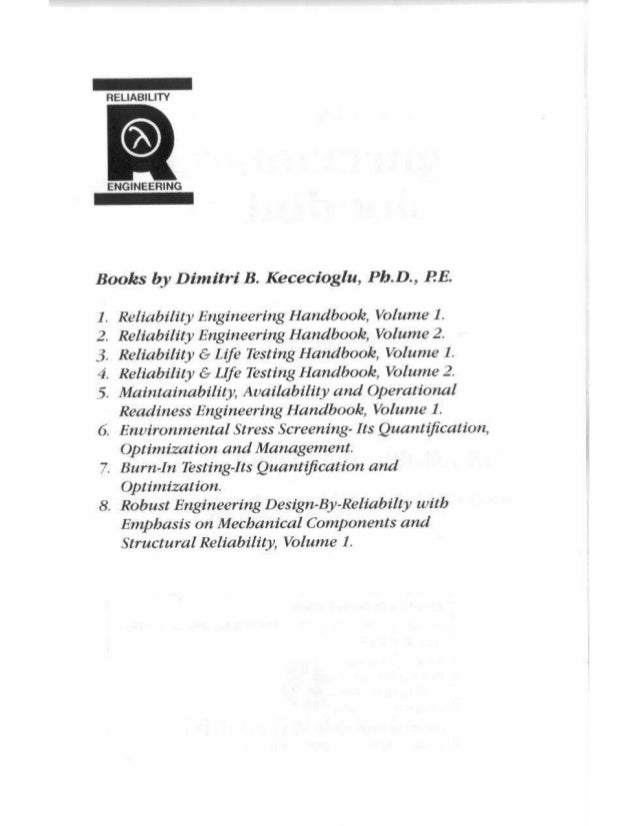 reliability engineering handbook kececioglu